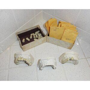 Vintage Dental Model Lot Tooth Impressions removable artificial teeth oddity